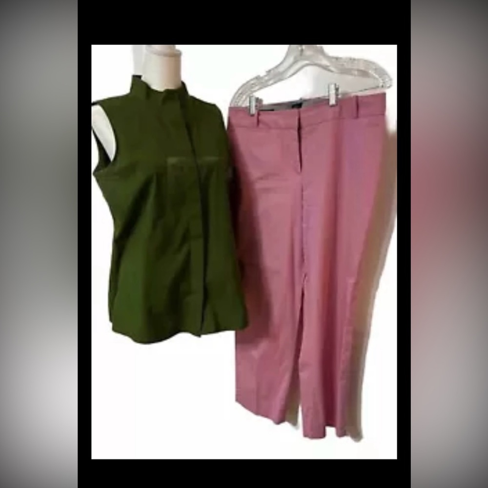 Talbots Capri Pants Womens Cropped powder Pink Size 8 Curvy Chino Pants coastal